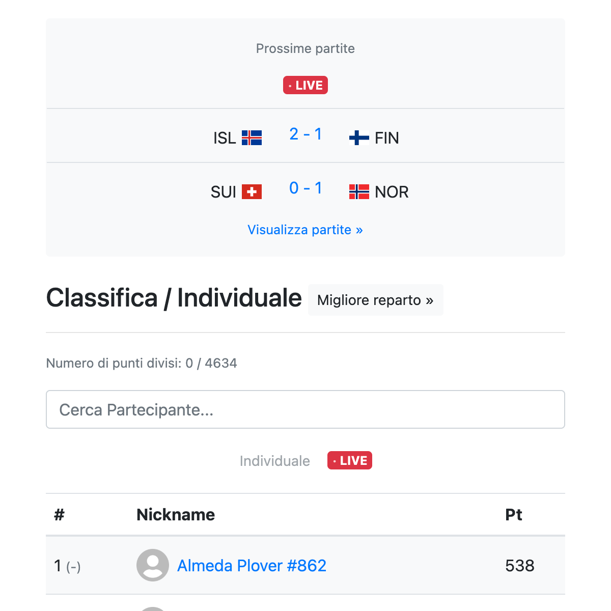 Aggiornamenti live - Mondiali 2026